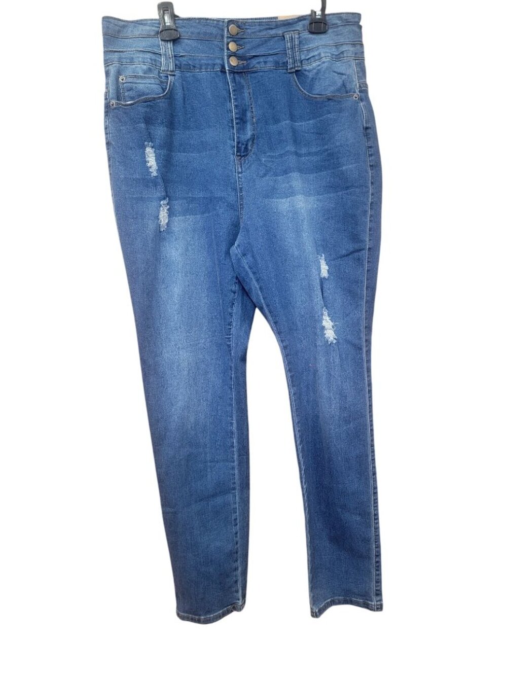 Women's High-Waisted Distressed Skinny Jeans Size 16 by Blue Turtle - Picture 2 of 12